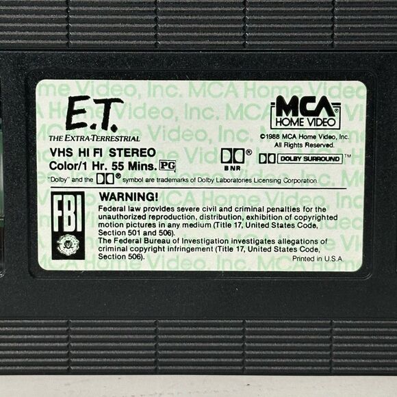 E.T. The Extra-Terrestrial VHS Tape - Picture 8 of 15